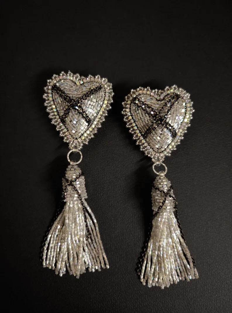 Boucle d'oreille coeur d'argent