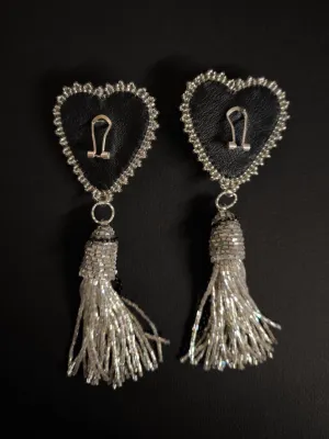 Boucle d'oreille coeur d'argent